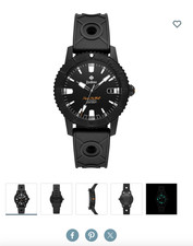 NEW Zodiac Super Sea Wolf Compression Diver Black Automatic Watch ZO9297 picture