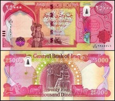 Iraq 200,000 Dinars (25,000 x 8) 2023 NEW UNCIRCULATED 200K IQD Authentic Active picture