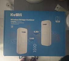 KuWfi Wireless Bridge Outdoor 2-Pack 2.4G/5.8G Wireless Bridge White picture