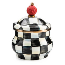MacKenzie-Childs Courtly Check Lidded Sugar Bowl NEW picture