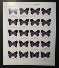 Purple Colorado Hairstreak Usps Stamps Non Machinable 5 Sheets -100 total picture
