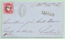 PORTUGAL AZORES 1872 (Fev 13) Cover FAYAL LISBOA 25r Luis tied Cxl #1 S/L ILHAS picture