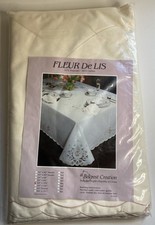 Fleur De Lis Belcrest Creation 64” x 102” NEW Tablecloth  picture