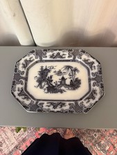 corean mulberry transferware platter picture