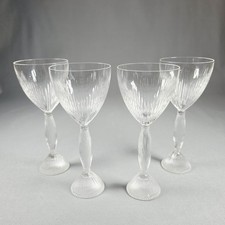 Hermes Moisson Vintage Crystal Wine Glasses Set of 4 France picture