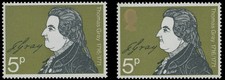 1971, GREAT BRITAIN THOMAS GRAY QUEEN HEAD - GOLD COLOR OMITTED, NH, SG#885a picture