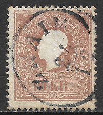 AUSTRIA SCOTT 10a USED F/VF - 1858 10kr BROWN ISSUE - FRANZ JOSEF picture
