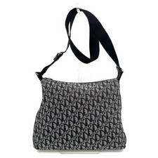 W/DDP Authentic Vintage Christian Dior Trotter Messenger Bag Canvas Black Gray picture