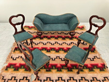 Early German Dollhouse Salon Settee and Chairs Set 1:12  picture