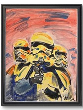 Shafer Original 11x14 Expressionist Star Wars Stormtroopers Painting Signed Wall picture