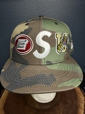 Supreme Mascots S Logo New Era 59Fifty Woodland Camo Size 7 5/8 Fitted Cap SS26 picture