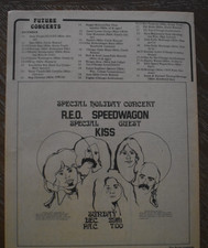 KISS newspaper concert ad 12/29/1974  Milwaukee, Wi.  Paul  Gene   Peter   Ace picture