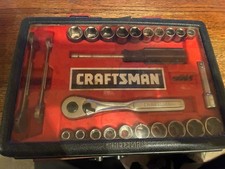 Vintage Craftsman 33429 29pc 3/8” Drive SAE/ Metric Socket Tool Set USA picture