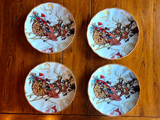 Williams Sonoma Twas The Night Santa and Sleigh Salad Dishes 2012 New 8 1/4