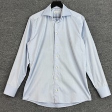 ETON Dress Shirt Mens 15.5 39 Blue Light Slim Fit Casual Cotton Long Sleeve picture