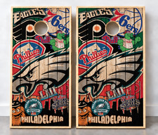 Philadelphia Teams All Philly Mashup Cornhole Wraps Decals picture