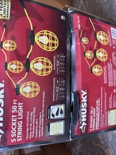 2 PACK HUSKY 50 Ft. 7500-Lumen LED String Light Energy-Efficient Work Lights picture