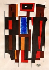 Carlos Mérida (Signed, 1970) – Mixed Media on Paper – Abstract Figures – picture