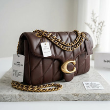 COACH Tabby 26 Quilted Leather Shoulder Bag Brown Crossbody Purse CP150 NEW picture