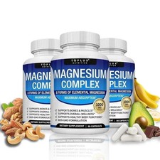 3PACK Toplux Nutrition Magnesium Complex 1000mg Supports 8 Elemental Magnesium picture