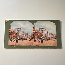 General View Of The Pike 1904 St Louis World Fair Antique Stereoview Card 5H6-1 picture