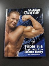 WWE TRIPLE H AUTOGRAPH - 2005 MAKING THE GAME FITNESS BOOK - Hardcover - DX WWF  picture