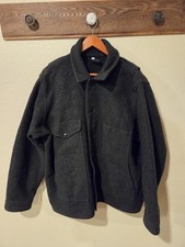 VTG Filson 100% Wool Mackinaw Cruiser Jacket Black Coal Gray Coat Mens XL USA 82 picture