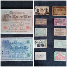 1908 - 1910 German 100/1000 Marks + 10 Circulated Notgeld picture