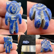 100 AD Ancient Rare  Found Lapis Lazuli Stone Unique Doll Amulet picture
