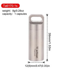 Titanium Alloy Waterproof Container Pill Box Travel Survival EDC Tool Keychain picture