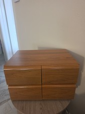 VTG 4-Drawer Faux Wood Grain 36-Tape VHS Storage Organizer Holder Case  picture