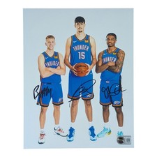 Aday Mara, Bennett Stirtz & Otega Oweh Signed 8x10 Photo OKC Thunder Beckett LOA picture
