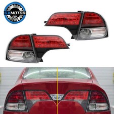 Pair Smoke & RED Tail Lights Assembly For Honda Civic Sedan 4DR 2006-2011 NEW picture