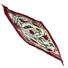 HERMES Carre 90 Pleated Scarf Ceramique Ottomane Silk White Red Multi picture