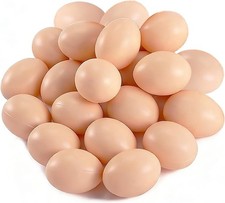 Fake Nest Eggs Wooden Brown Easter Eggs for Craft Get Hens to Lay Eggs 20Pcs picture
