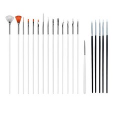 TECHTONGDA 20pcs/set Black and White Nail Art Brush Set for Nail Art Painting picture