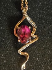 Levian 14kt Rose Gold Rhodolite Garnet Diamond Necklace picture