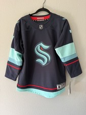 New Youth NHL Hockey Jordan Eberle Seattle Kraken Jersey Size L/XL - Navy picture