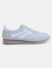 No Boundaries Women's Faux Leather and Suede Retro Inspired Sneakers Grey picture