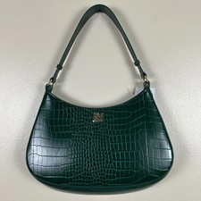 NEW Rebecca Minkoff Womens Florence Shoulder Bag Pine Green Croc Embossed picture