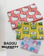 HTF NWOT BAGGU HELLO KITTY AND FRIENDS PINK WHITE RED SANRIO ZIP GO POUCH CLUTCH picture