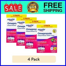 Equate Omeprazole Tablets 20mg Wildberry Mint 14 Ct 12-Pack Fast Ship USA picture