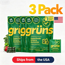 3pc Grüns Super Greens Gummies Multivitamin Superfood Gummy Bears 28 Packs picture