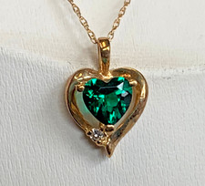 10K Yellow Gold Heart Necklace 1.44g Fine Jewelry 17.5