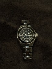 Chanel Black Ceramic J12 Watch with Diamond Bezel Numbers *FOR PARTS* picture
