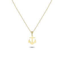 Glorria 14k Solid Gold Anchor Necklace picture
