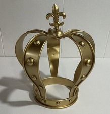 Gold Shabby Chic Metal Crown Cake Topper Flower Centerpiece 7.7