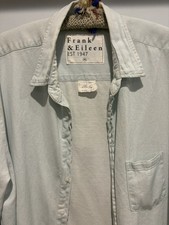 Frank And Eileen Mary Dress XS Blue Denim Chambray Shirtdress Distressed picture