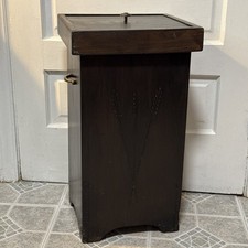Vintage wood amish trish bin Dark Walnut Primitive Farmhouse Handmade Ooak  picture