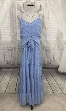 Alex Marie Size 16 Blue Spring Breeze Hannah Maxi Spaghetti Strap Sleeveless B58 picture